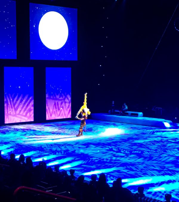 Simba holds Nala in the air at Disney On Ice presents Road Trip Adventures